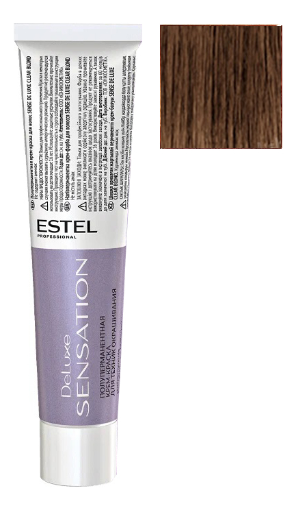 безаммиачная крем-краска для волос de luxe sensation 60мл: 7/7 русый коричневый