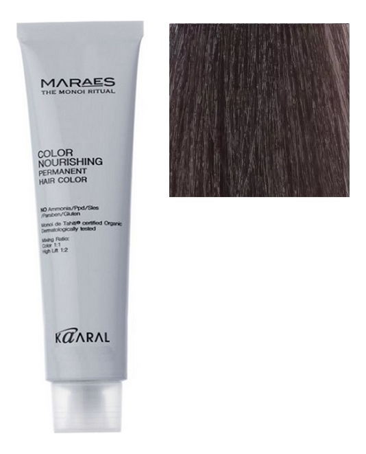 перманентная крем-краска с низким содержанием аммиака maraes color nourishing permanent hair 100мл: 4.5 каштан махагоновый