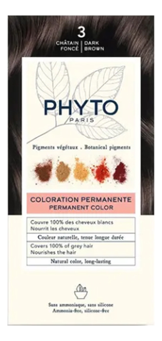 краска для волос phyto color: 3 темный шатен