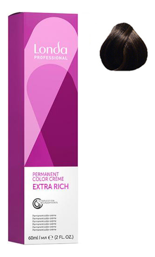 стойкая крем-краска для волос permanent color creme extra rich 60мл: 5/4 светлый шатен медный