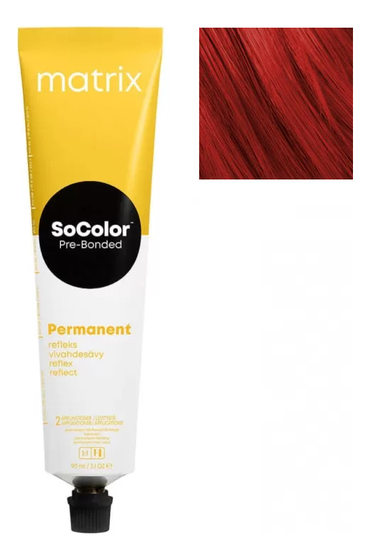 стойкая крем-краска для волос socolor pre-bonded permanent 90мл: 7rr+