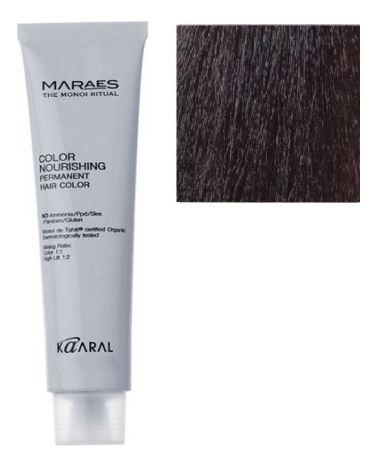 перманентная крем-краска с низким содержанием аммиака maraes color nourishing permanent hair 100мл: 3.0 каштан темный