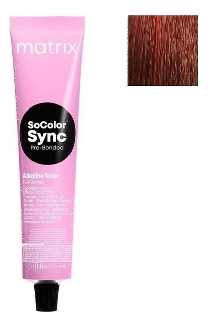 крем-краска для волос без аммиака socolor sync pre-bonded toner 90мл: 6rc+