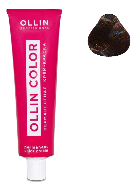 перманентная крем-краска для волос ollin color 100мл: 4/0 шатен