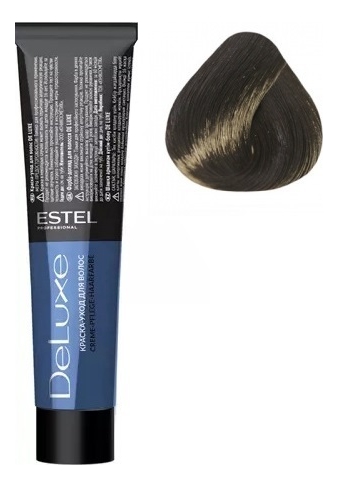 краска-уход для волос de luxe 60мл: 3/0 темный шатен