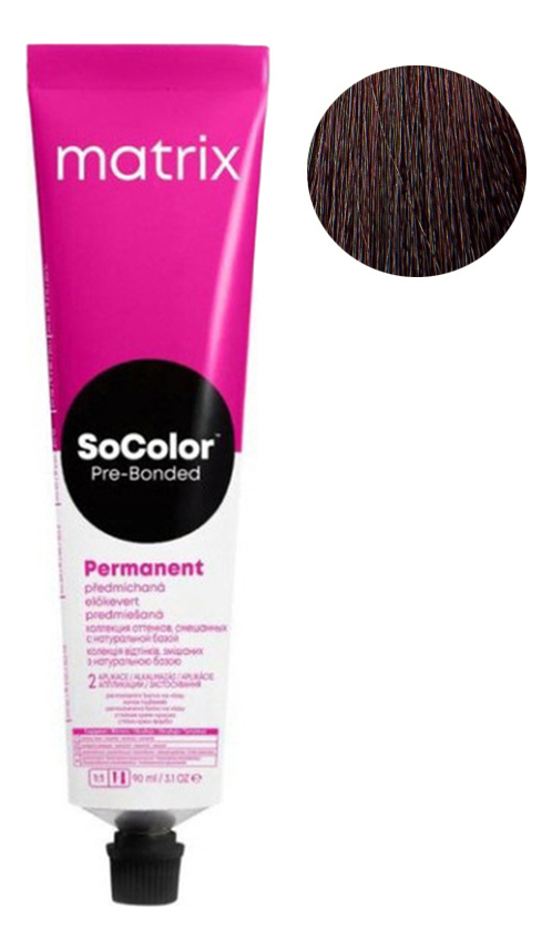 перманентная краска для волос socolor pre-bonded permanent 90мл: 5br