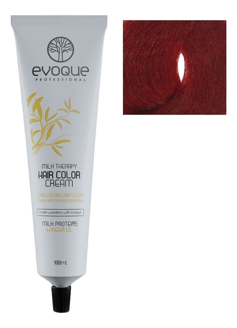 крем-краска для волос milk therapy hair color cream 100мл: 7.66 intense red blonde