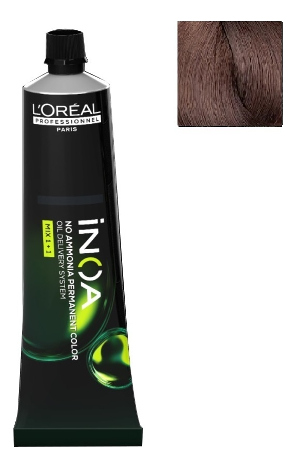 безаммиачная краска для волос inoa oil delivery system 60г: 5.32 светлый шатен золотистый перламутровый