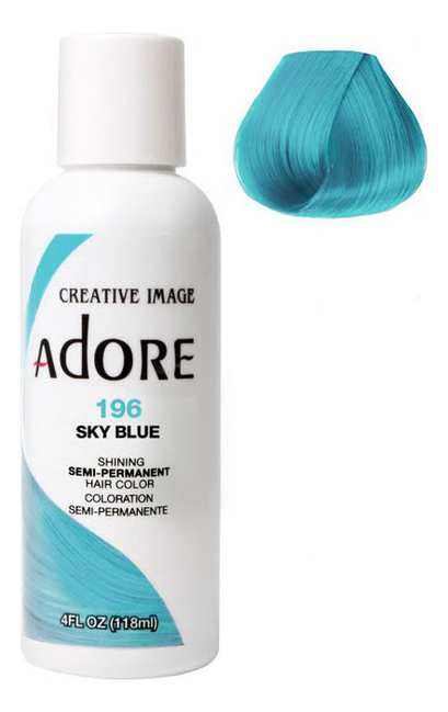 краска для волос adore hair color 118мл: 196 sky blue