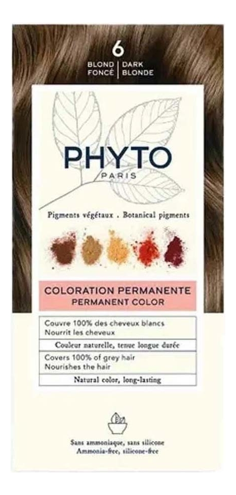 краска для волос phyto color: 6 темный блонд