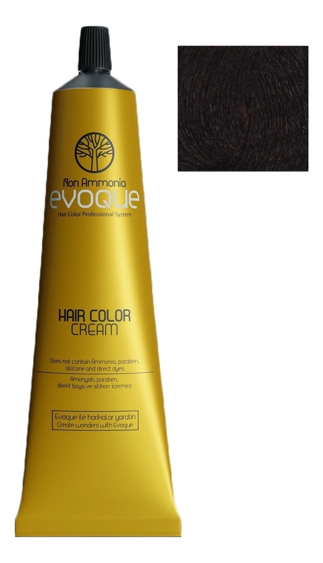 крем-краска для волос без аммиака non ammonia hair color cream 100мл: 4.35 gold mahogany brown