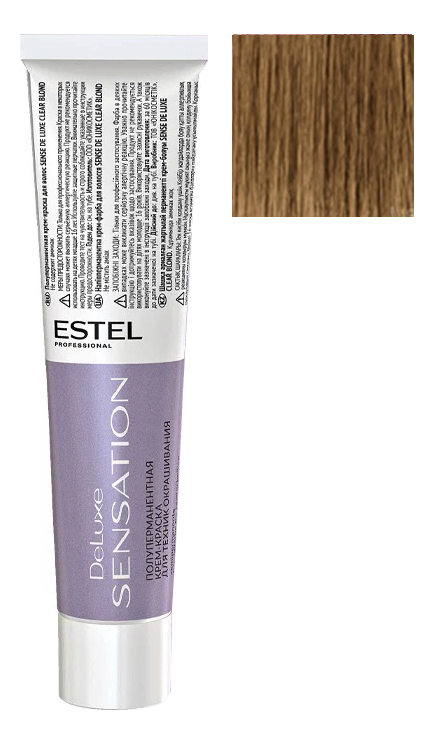 безаммиачная крем-краска для волос de luxe sensation 60мл: 8/7 светло-русый коричневый