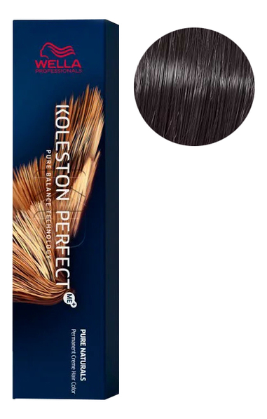 стойкая крем-краска для волос koleston perfect color pure naturals 60мл: 33/0 темно-коричневый интенсивный натуральный