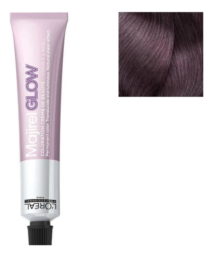крем-краска для волос majirel glow 50мл: dark base 22 ежевика