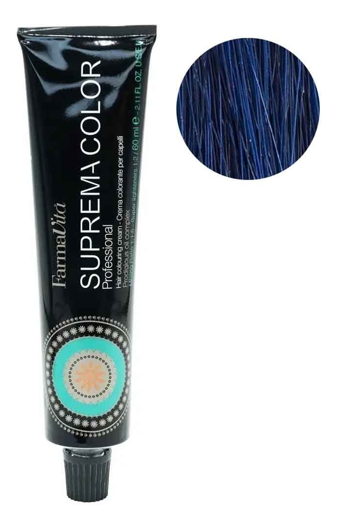 стойкая крем-краска для волос suprema color 60мл: микстон синий