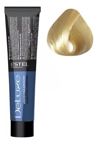 краска-уход для волос de luxe 60мл: 10/0 светлый блондин