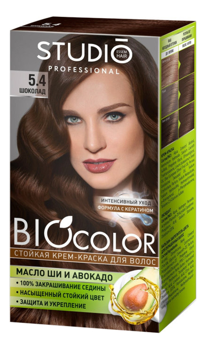 стойкая краска для волос biocolor 2*50/15мл: 5.4 шоколад