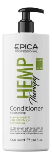 кондиционер для роста волос с маслом семян конопли hemp therapy organic: кондиционер 1000мл