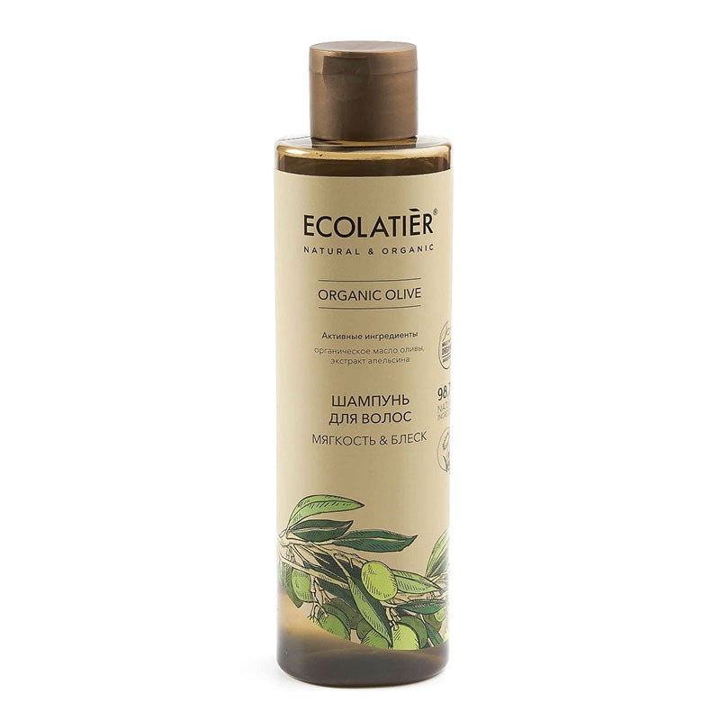 шампунь для волос ecolatier olive мягкость/блеск 250мл