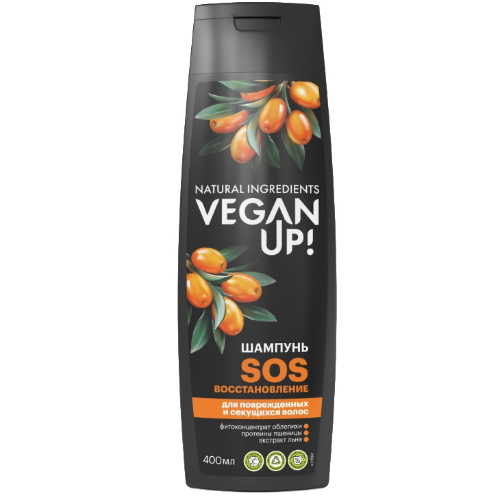 шампунь veganup для волос sos-восстановление