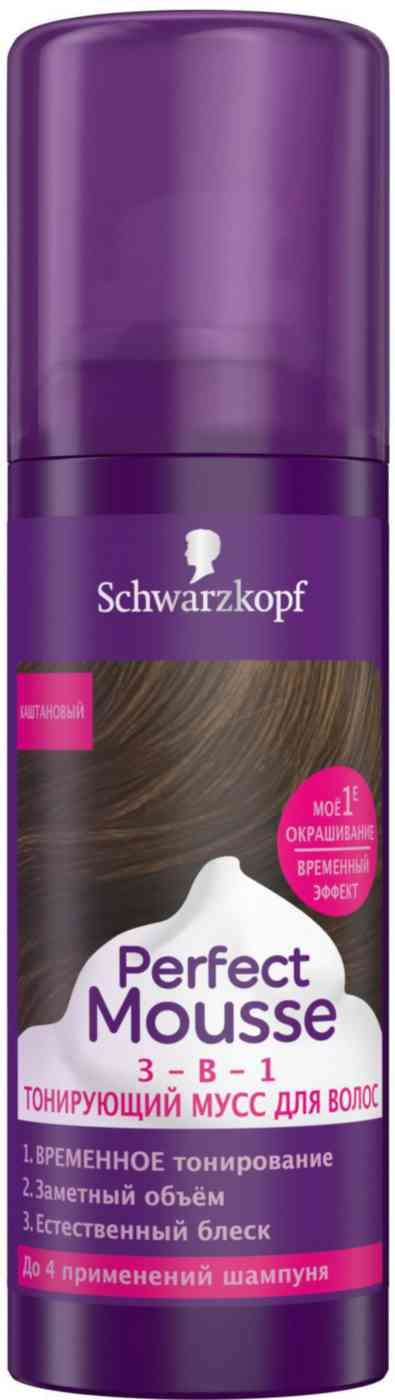 тонирующий мусс для волос 3 в 1 schwarzkopf каштановый