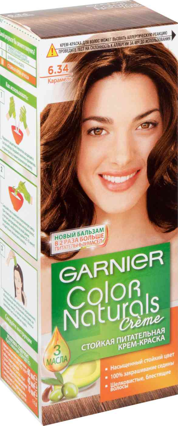 крем-краска для волос garnier color naturals 6.34 карамель
