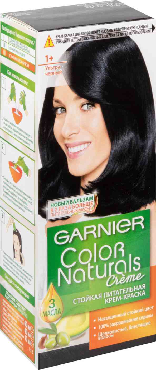 крем-краска для волос garnier color naturals 1+ ультрачерный