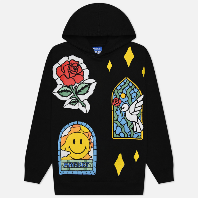 market smiley cathedral glass hoodie