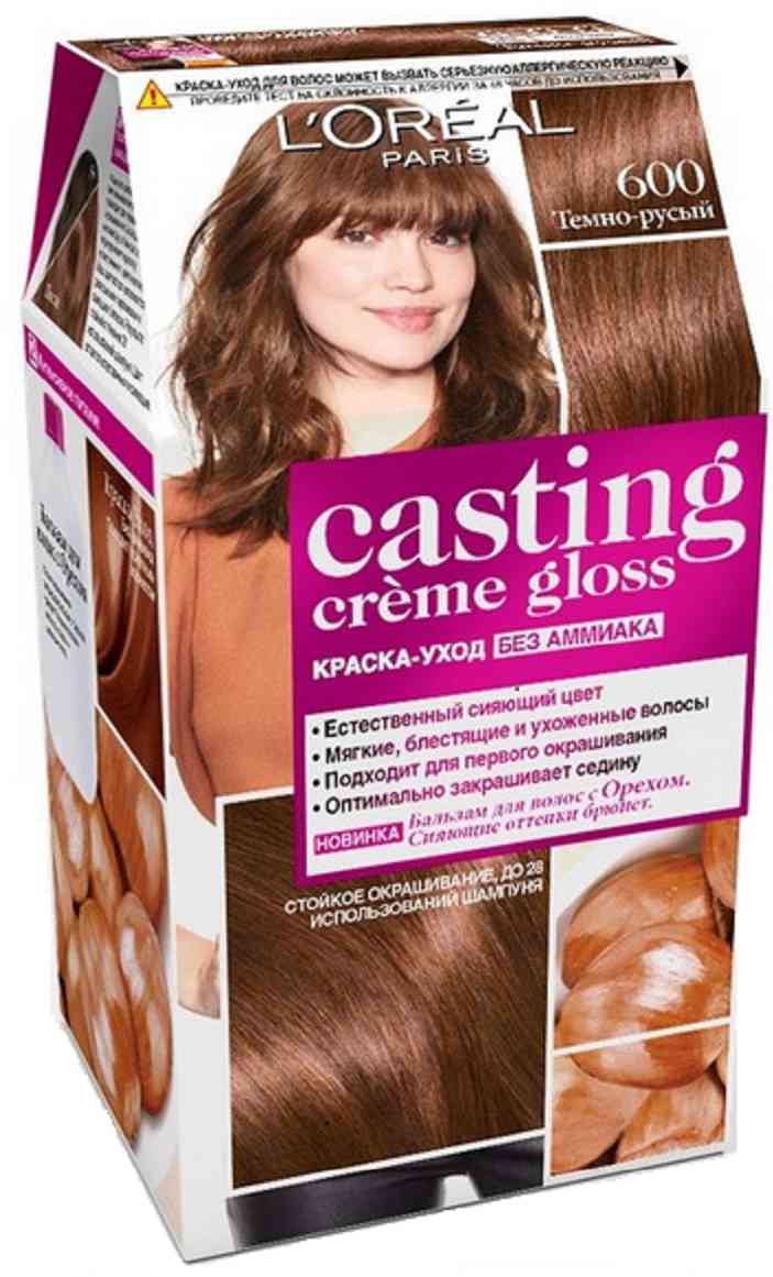 стойкая краска-уход для волос l'oreal paris casting crème gloss 600 темно-русый