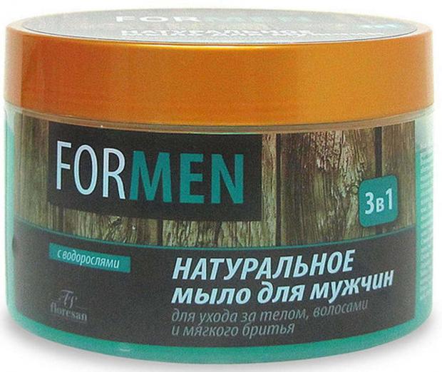 мыло для мужчин floresan натуральное 3в1 с водорослями
