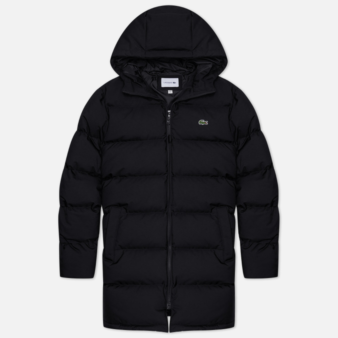 lacoste long hooded quilted