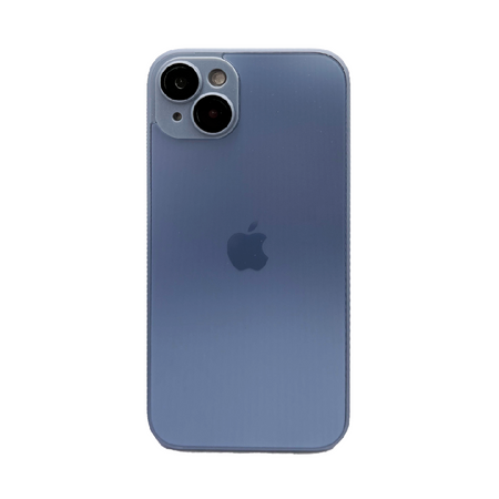 пластиковая накладка ag glass case magsafe для iphone 14 plus голубая