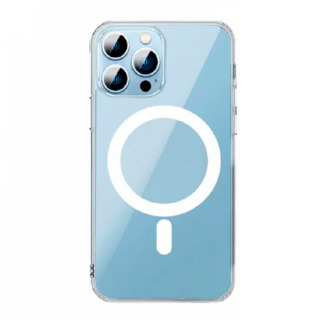 пластиковая накладка wiwu crystal case magsafe для iphone 14 затемненная