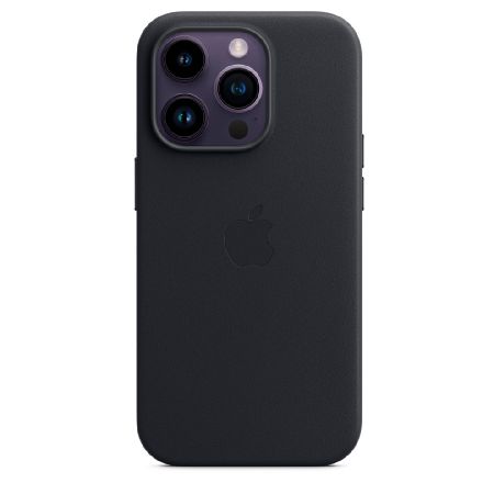 чехол apple iphone 14 pro leather case with magsafe - midnight/темноя ночь (eac)