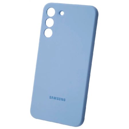 силиконовая накладка silicone case для samsung galaxy s23 голубая deluxe