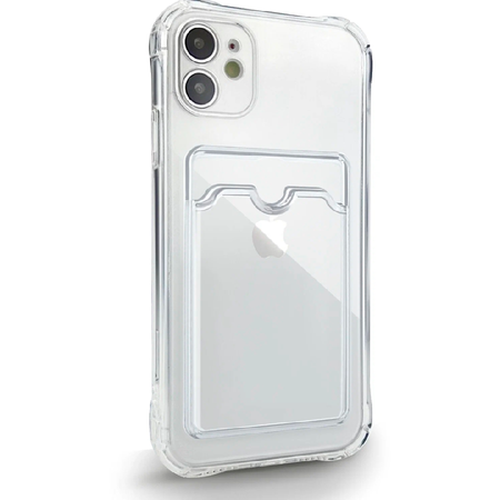 силиконовая накладка с картхолдером для iphone 12 прозрачная