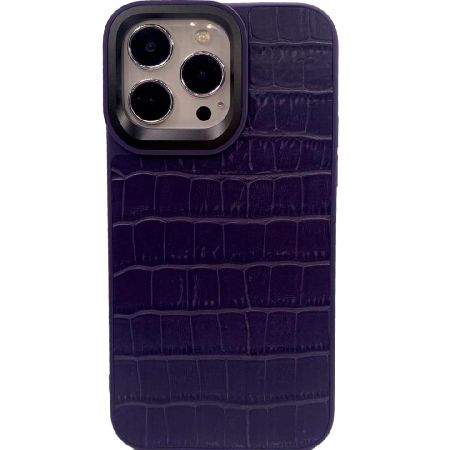 пластиковая накладка kaisa для iphone 14 pro фиолетовая под кожу