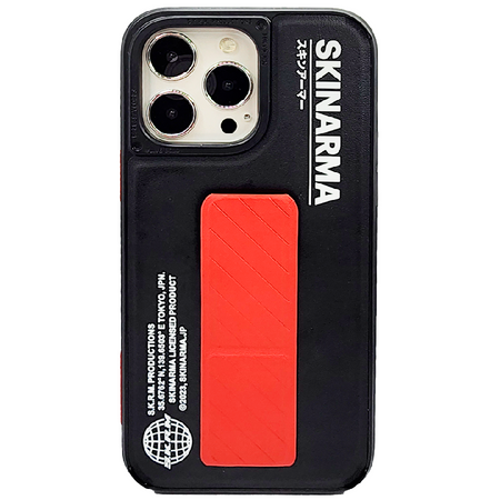 противоударная пластиковая накладка с подставкой uniq skinarma gyo для iphone14 pro черная