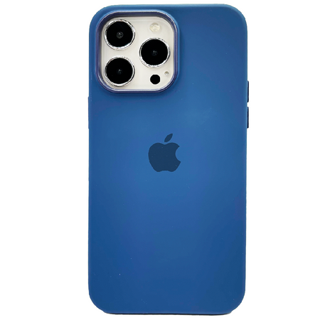 силиконовая накладка silicone case с magsafe для iphone 14 pro темно-синяя uae