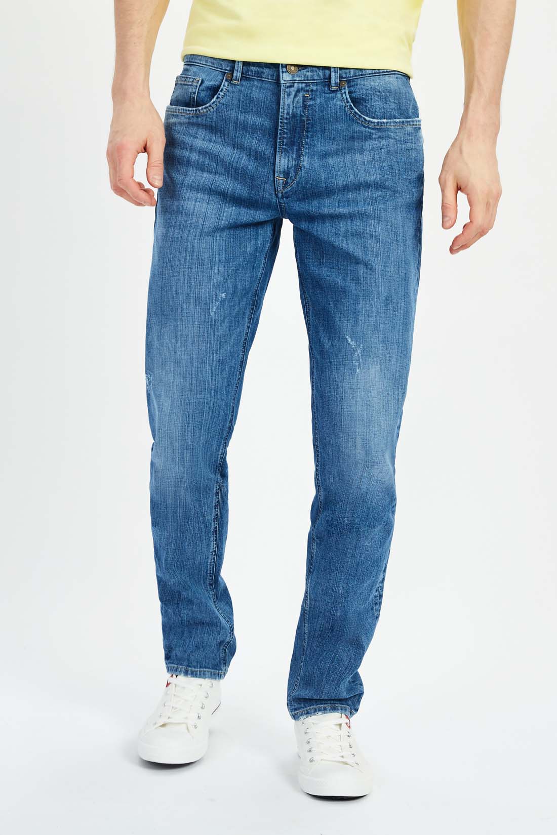 baon джинсы слим с потёртостями