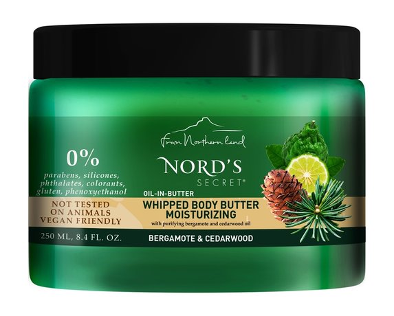 nord's secret whipped body butter moisturizing bergamote & cedarwood