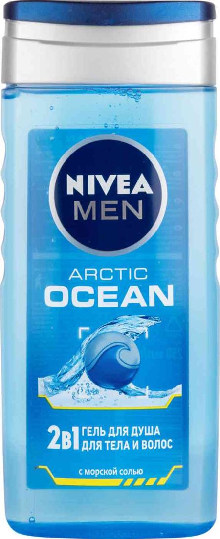 гель для душа мужской arctic ocean 2в1 nivea men с морской солью