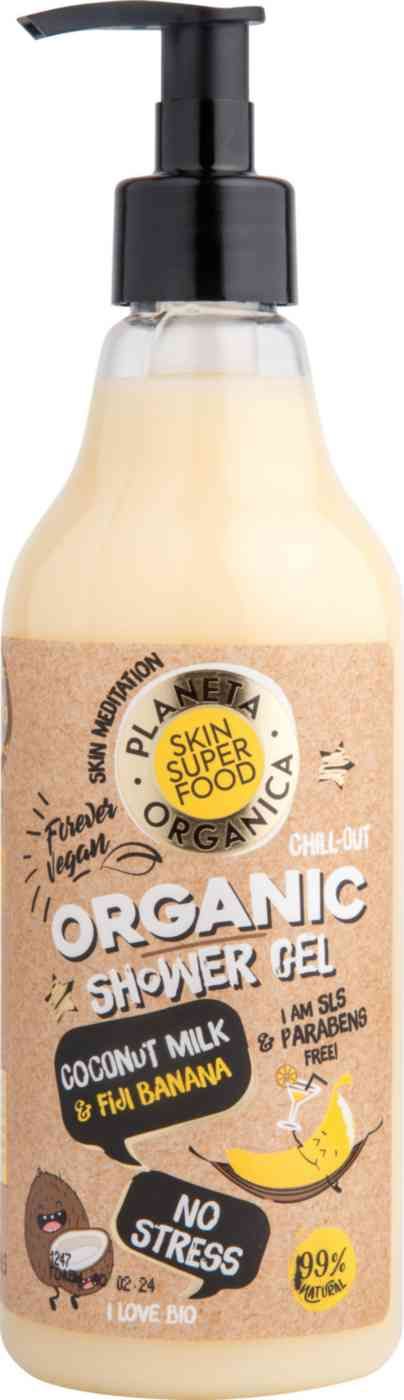 гель для душа no stress planeta organica skin surep food coconut milk & fiji banana (кокосовое молоко & банан)