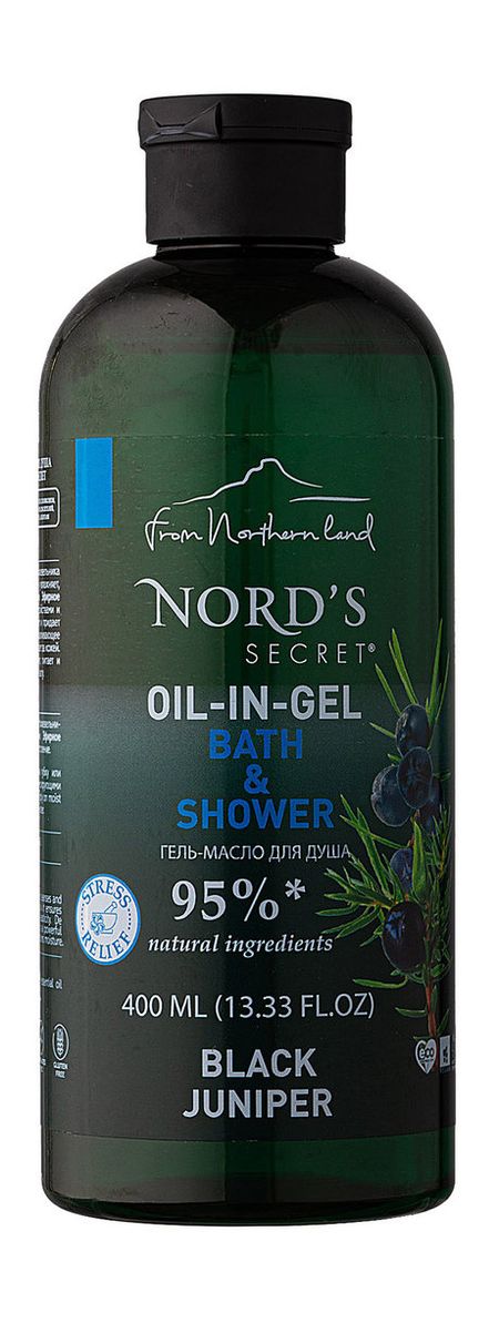 nord's secret bath & shower oil-in-gel black juniper