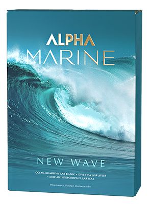 набор alpha marine new wave (ocean-шампунь д/волос 250мл + dive-гель д/душа 200мл + deep-антиперспирант д/тела 50мл)
