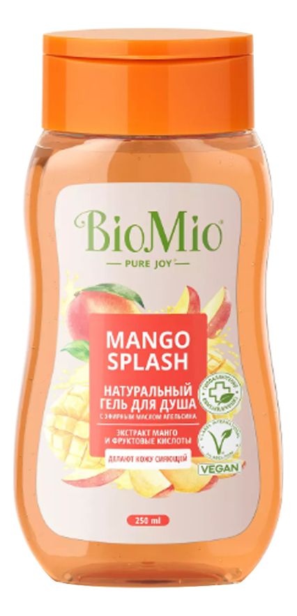 натуральный гель для душа с экстрактом манго mango splash: гель 250мл