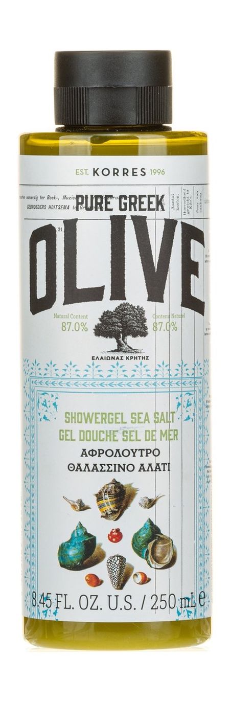 korres olive and sea salt showergel