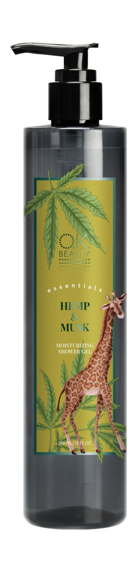 o.k.beauty essentials hemp&musk moisturizing shower gel