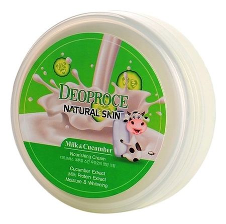 крем для лица и тела с экстрактом молока и огурца natural skin nourishing cream milk cucumber 100г