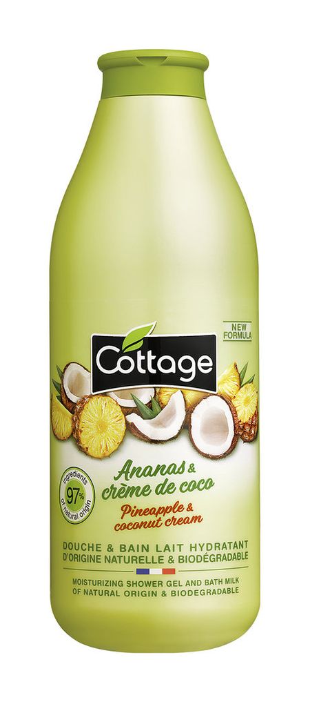 cottage moisturizing shower gel & bath milk pineapple&coconut cream